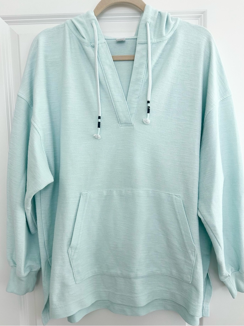 Oversized Seafoam / Aqua Blue Lightweight Tunic Pullover Hoodie